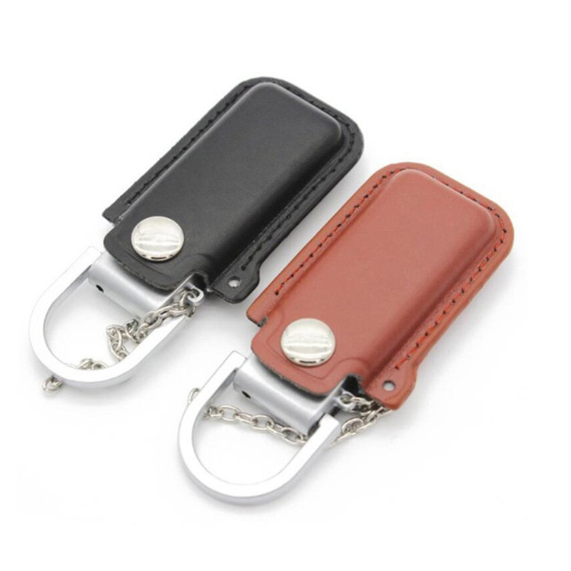 Metal leather holster usb flash drive with keychain